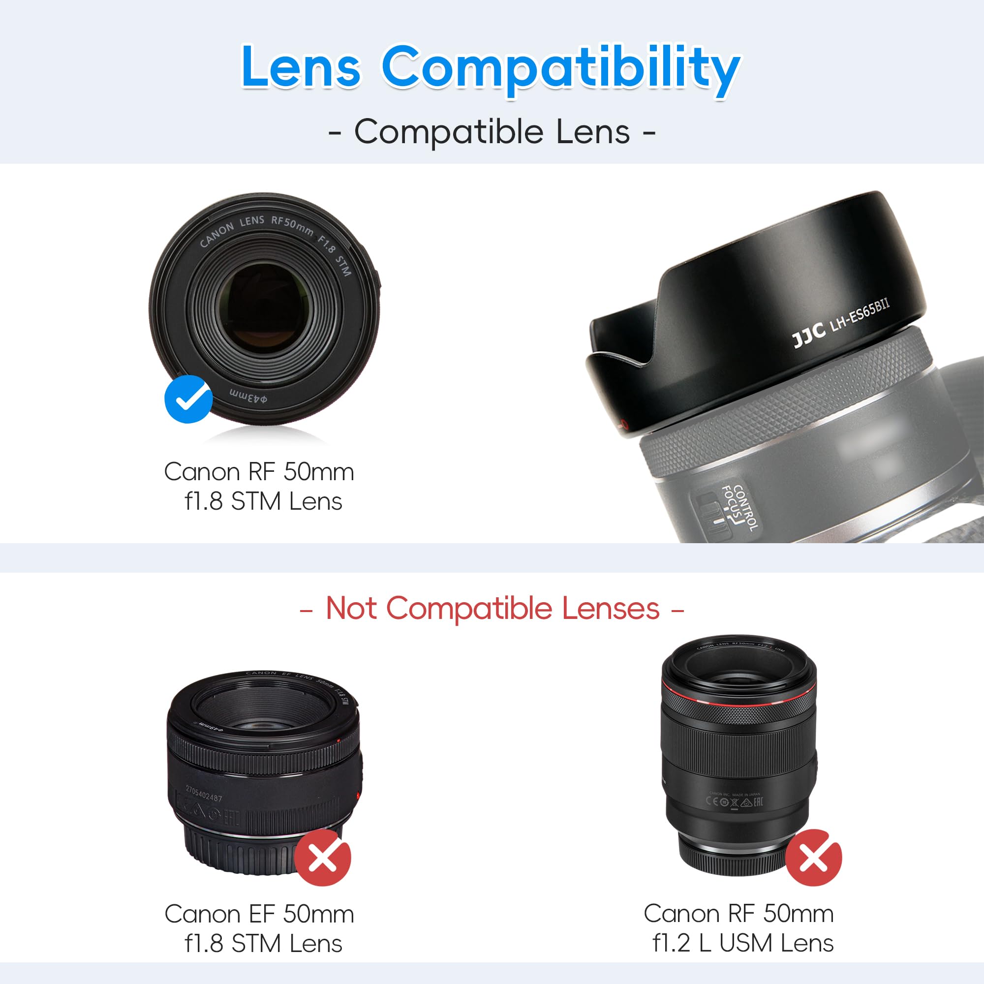 Amazon.com : RF 50mm Lens Hood Shade for Canon RF 50mm f/1.8 STM